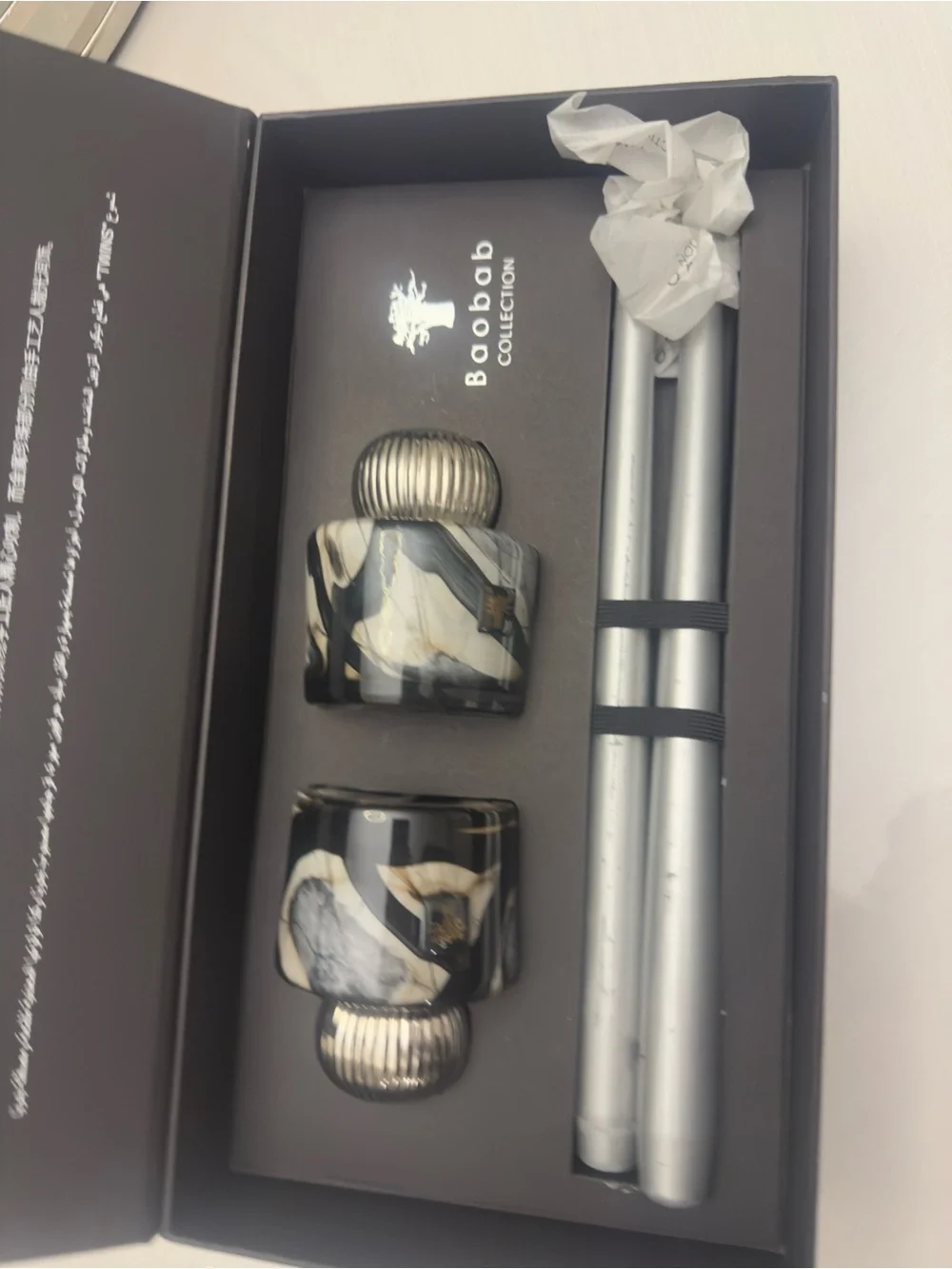 Baobab Collection Twins Stones Agate Candle Holders – Luxury Boxed Set